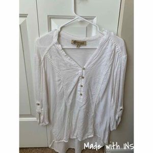White 3/4 sleeve blouse